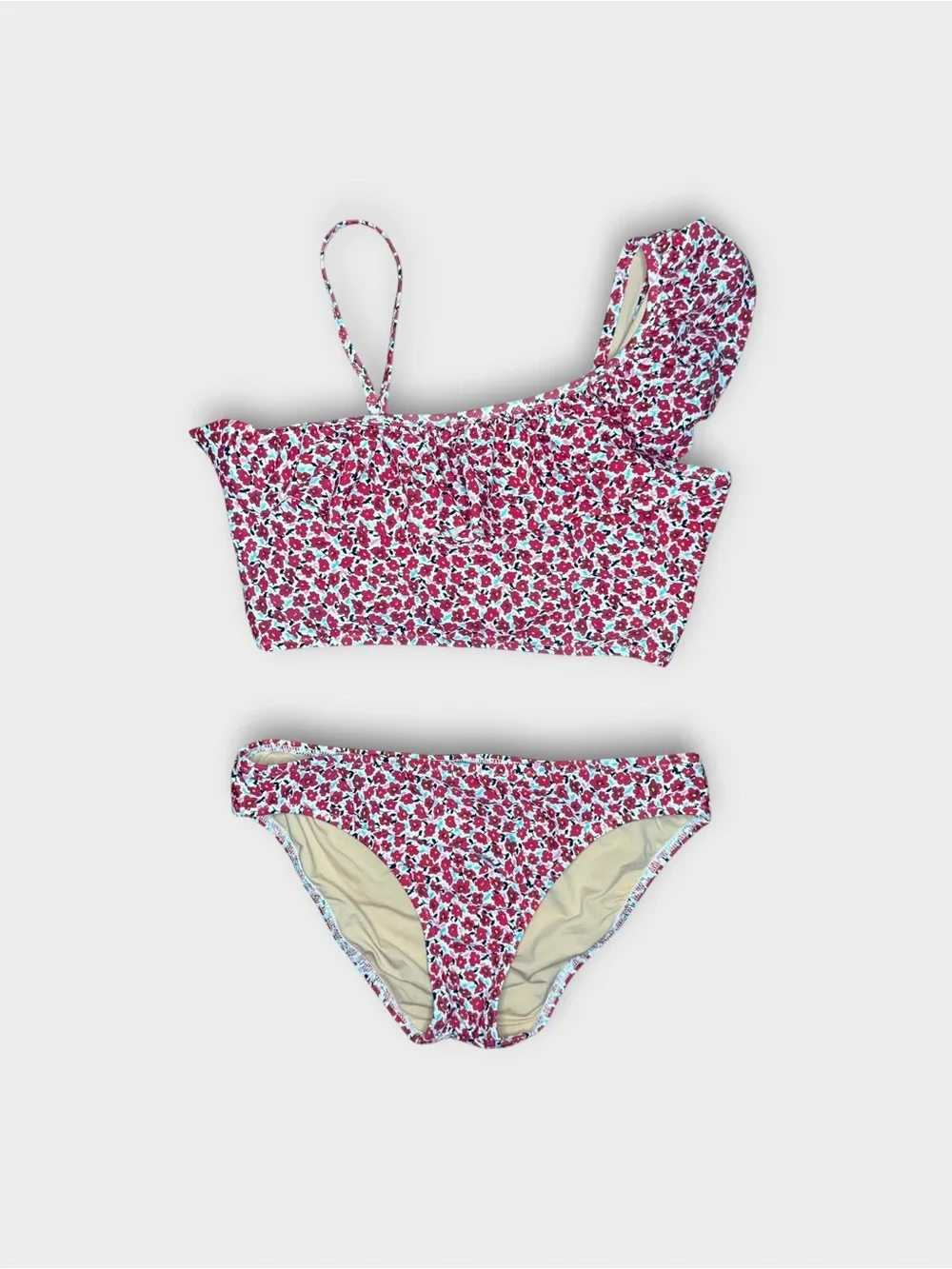 Crewcuts Red Ditsy Floral 2 Piece Swimsuit